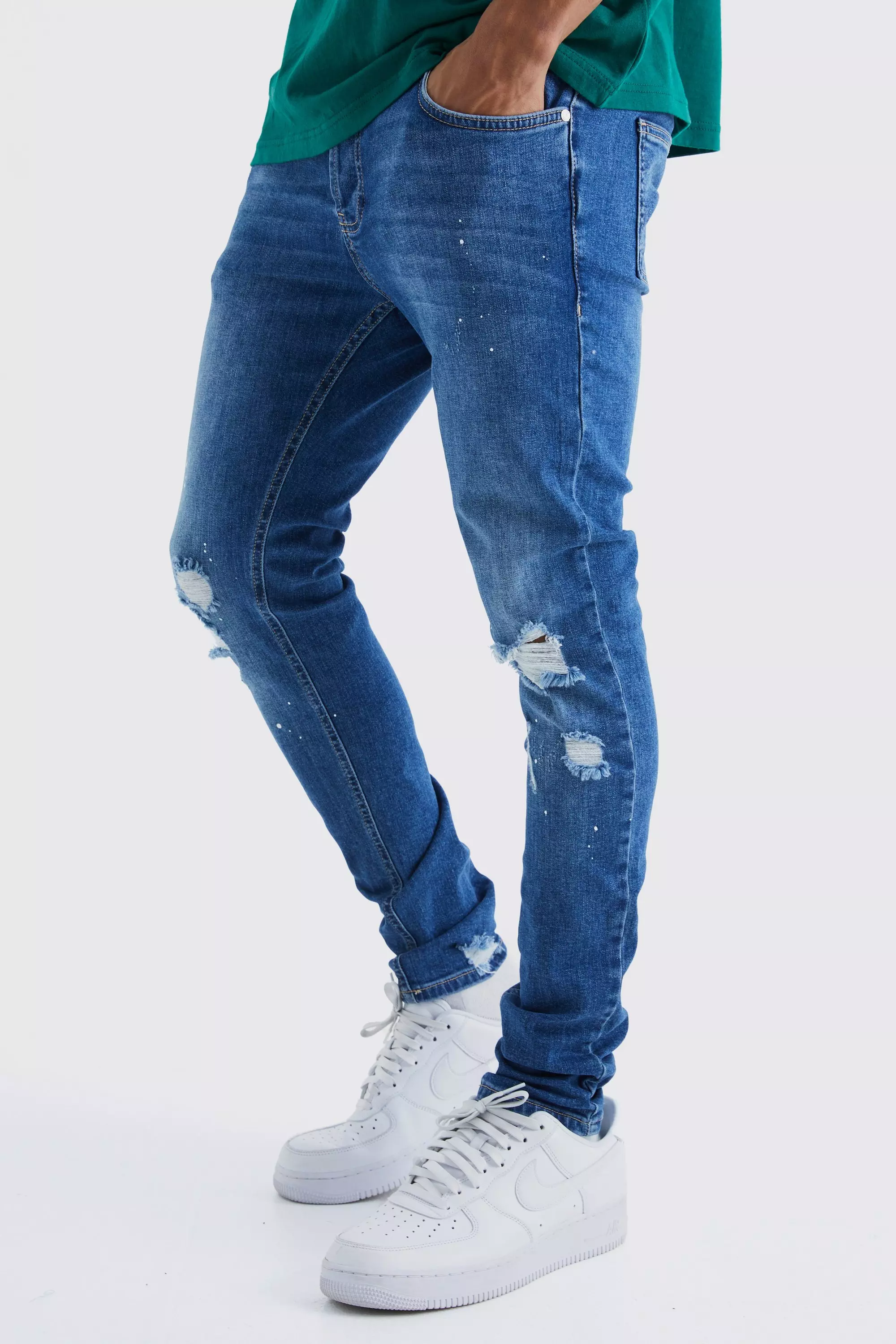 Mens paint store splattered jeans